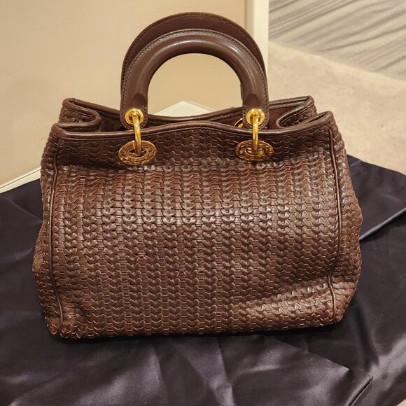 Excellent!! CHRISTIAN DIOR: Soft leather Woven “Lady Dior” bag - Picture 9 of 15